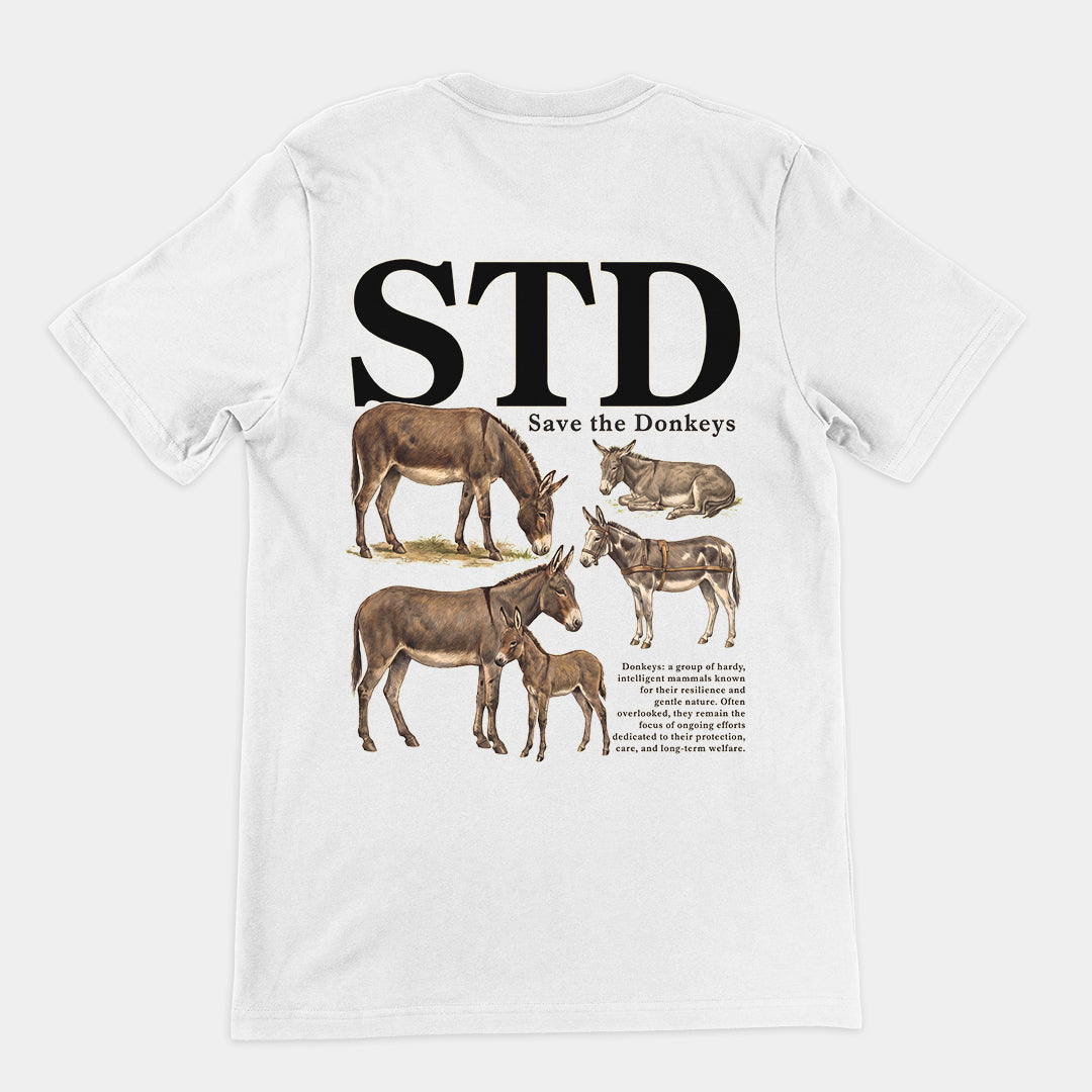 STD (save the donkeys) T-Shirt (backprint)