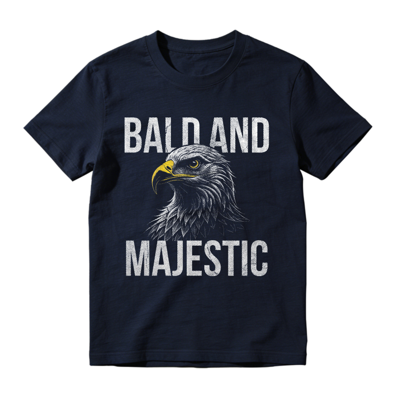Bald and Majestic Sarcastic Eagle Funny Graphic T-shirt for Men