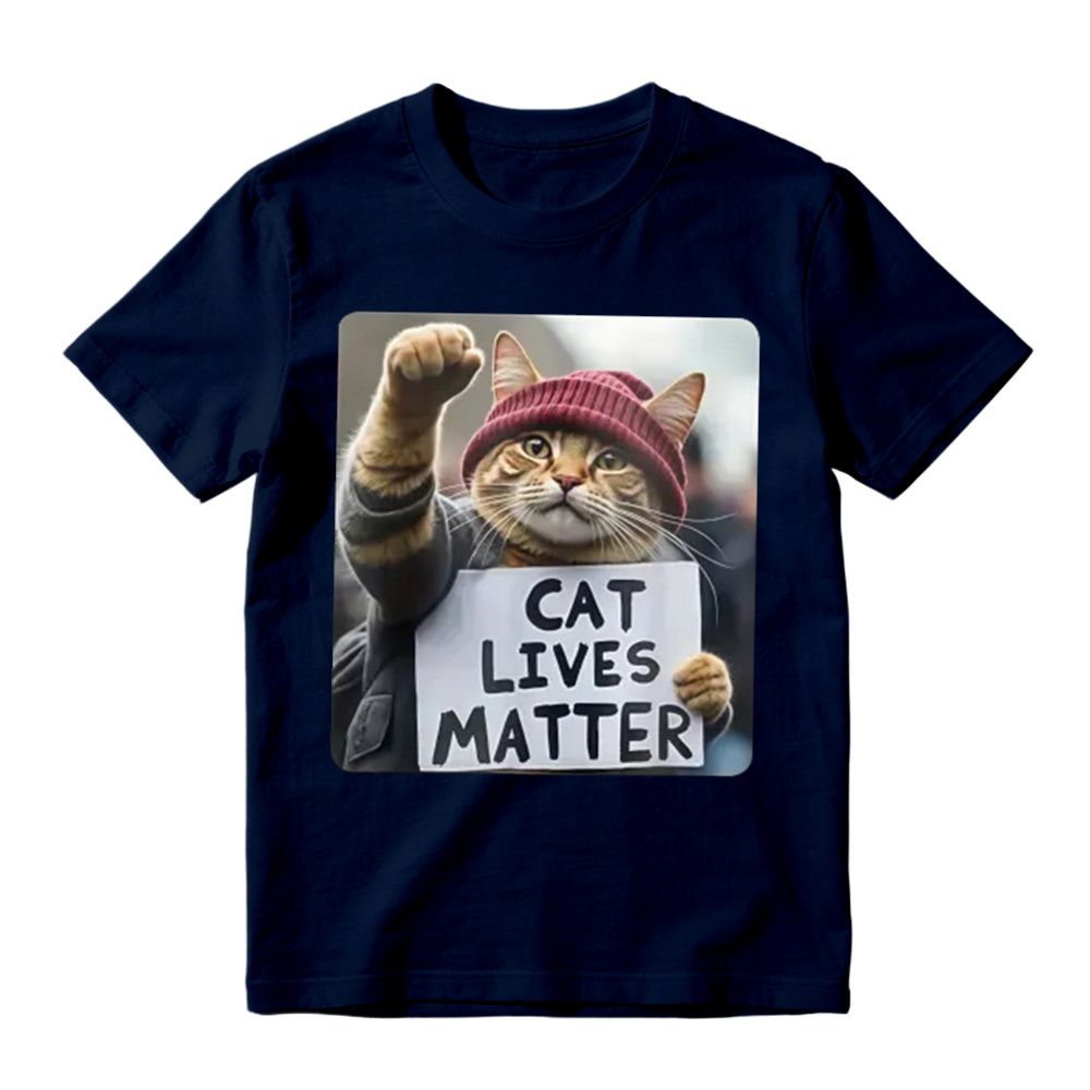 Cat Lives Matter Protest Cat tshirt 100% cotton