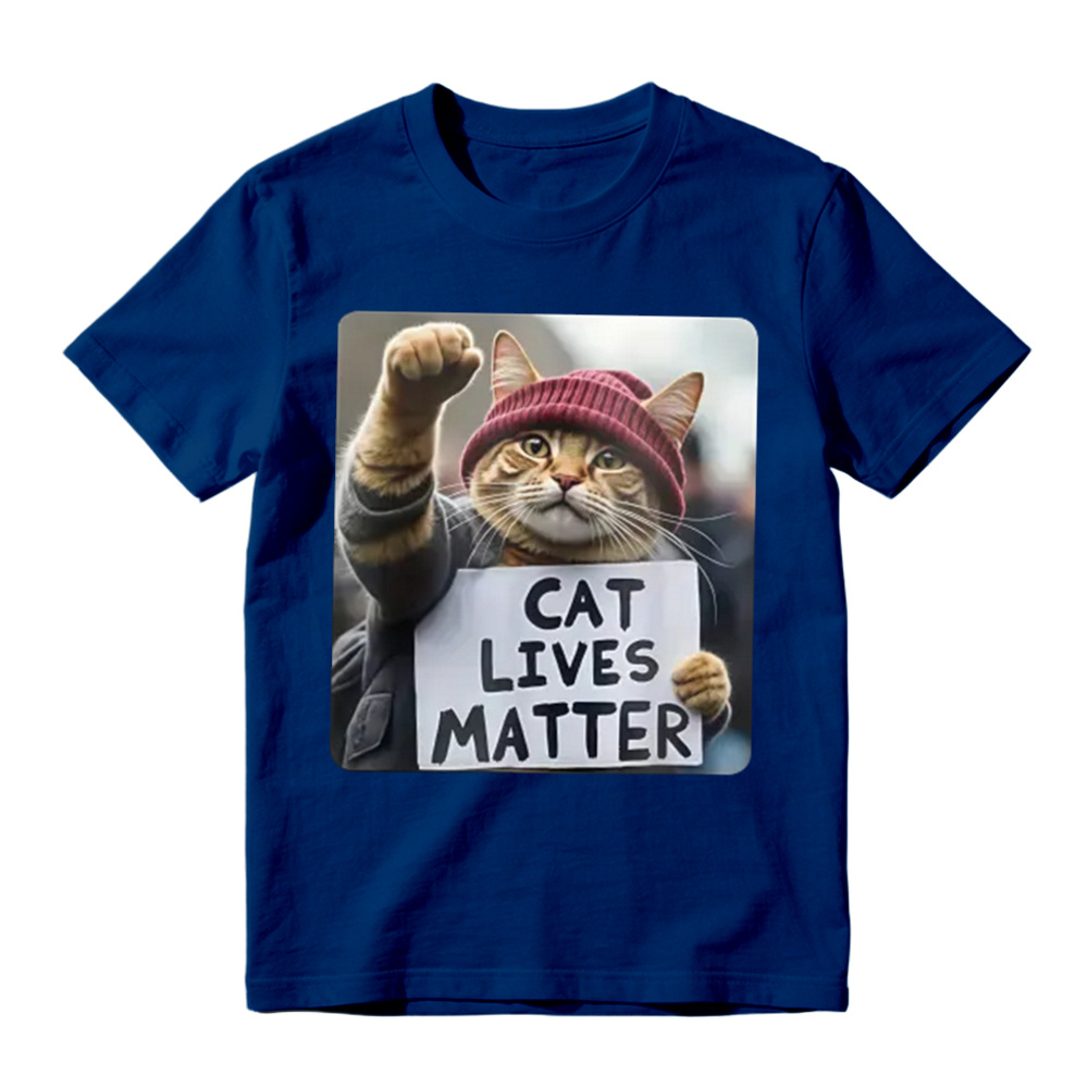Cat Lives Matter Protest Cat tshirt 100% cotton