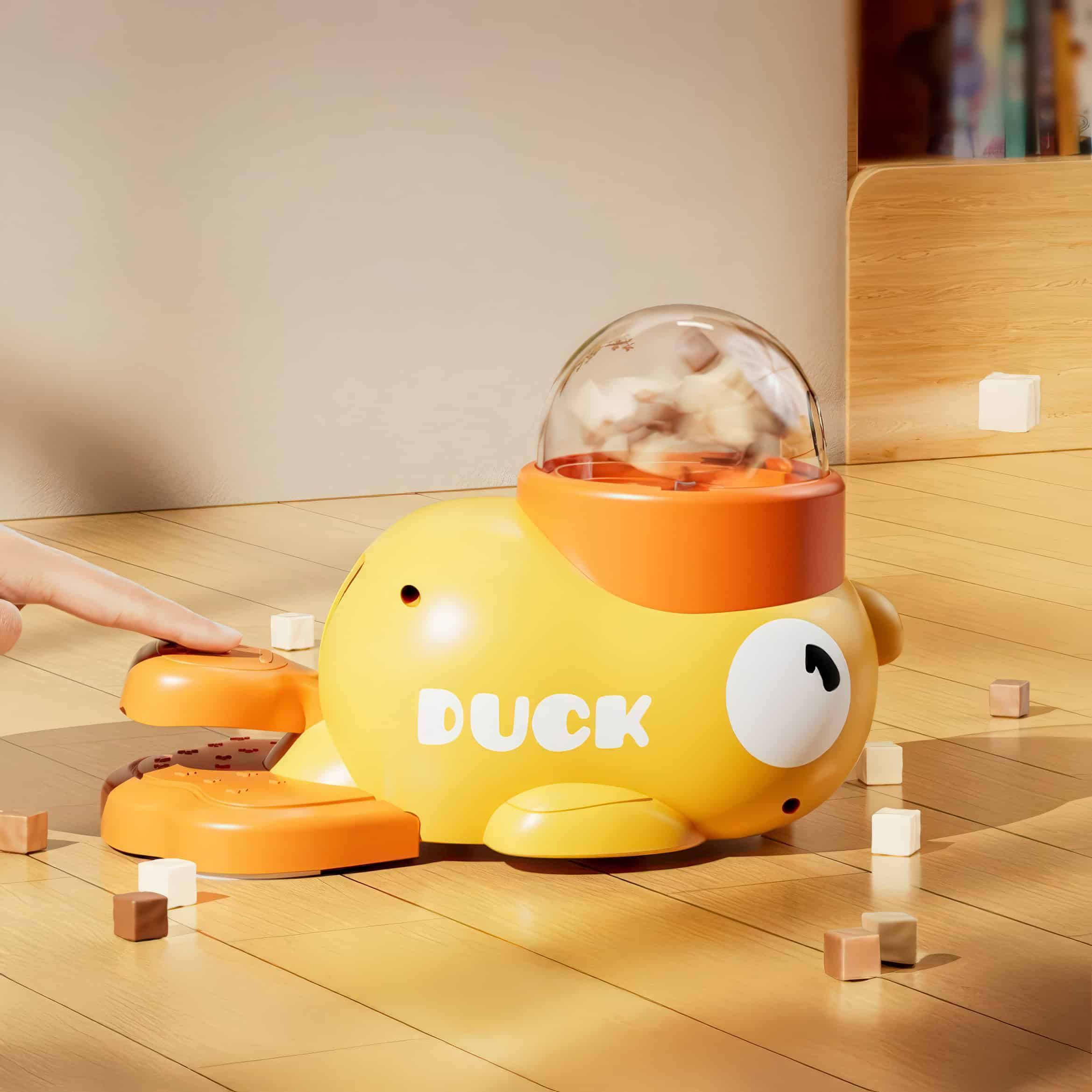 Push n Spin Interactive Duck Cat Treat Dispenser