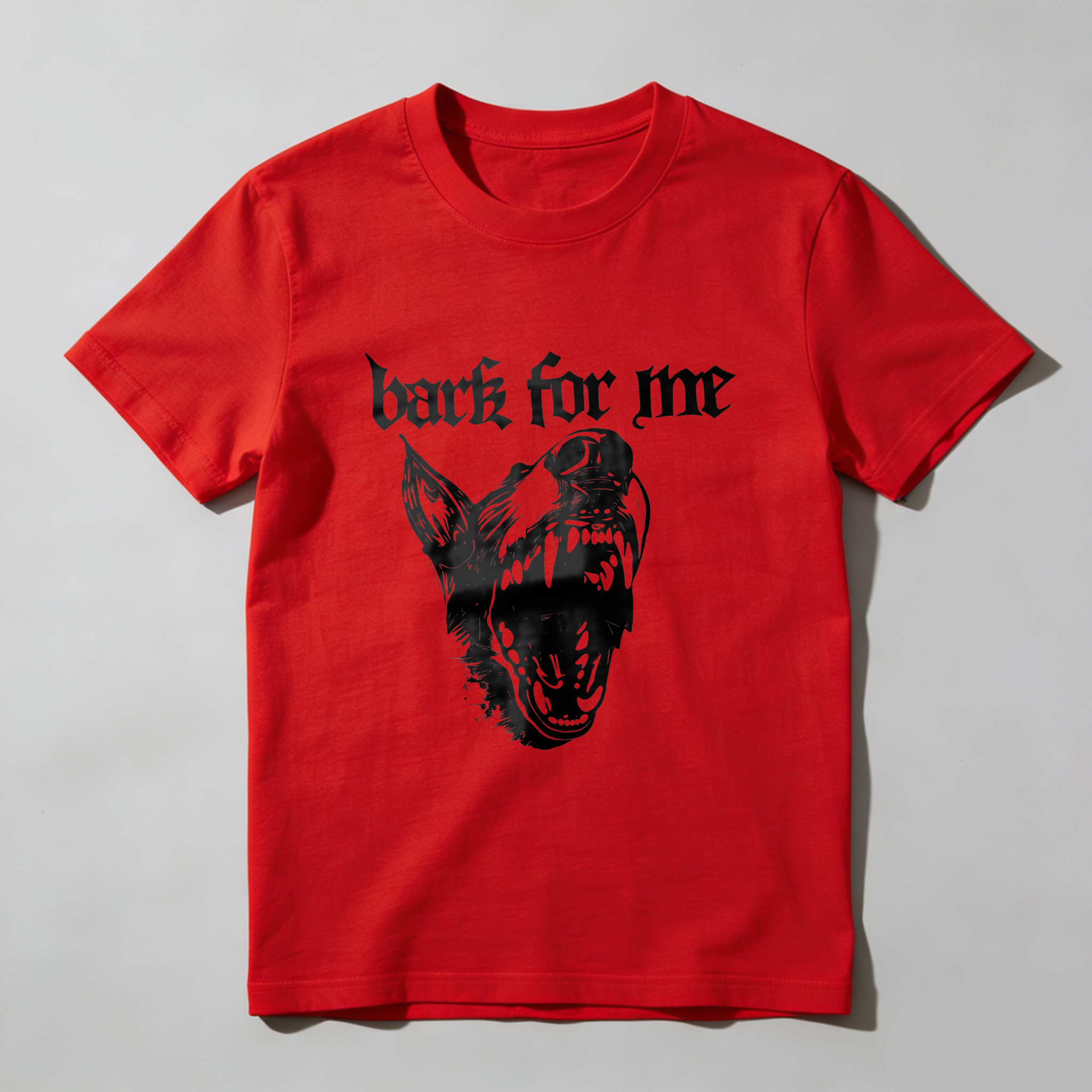 Bark For Me Wolf Head Design tshirt 100% cotton