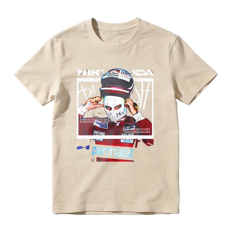 Niki Lauda Racing Helmet Portrait With Parmalat Logo Unisex Classic T-shirt
