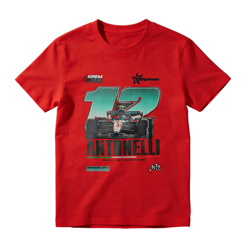 Formula One Racing Car Number 12 Antonelli Mercedes Amg Starphases Unisex Classic T-shirt