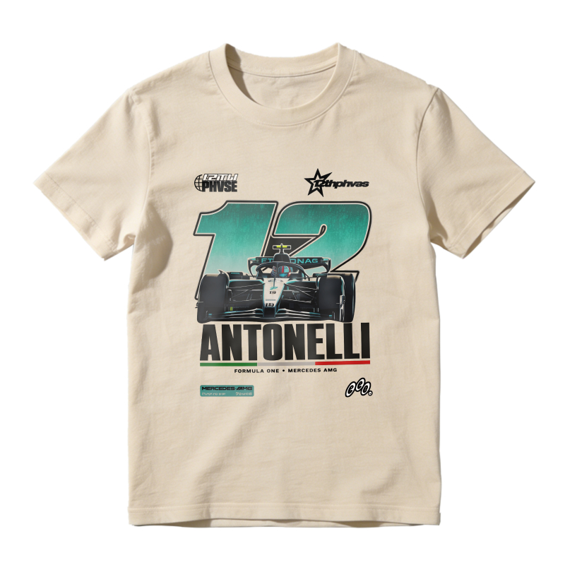 Formula One Racing Car Number 12 Antonelli Mercedes Amg Starphases Unisex Classic T-shirt