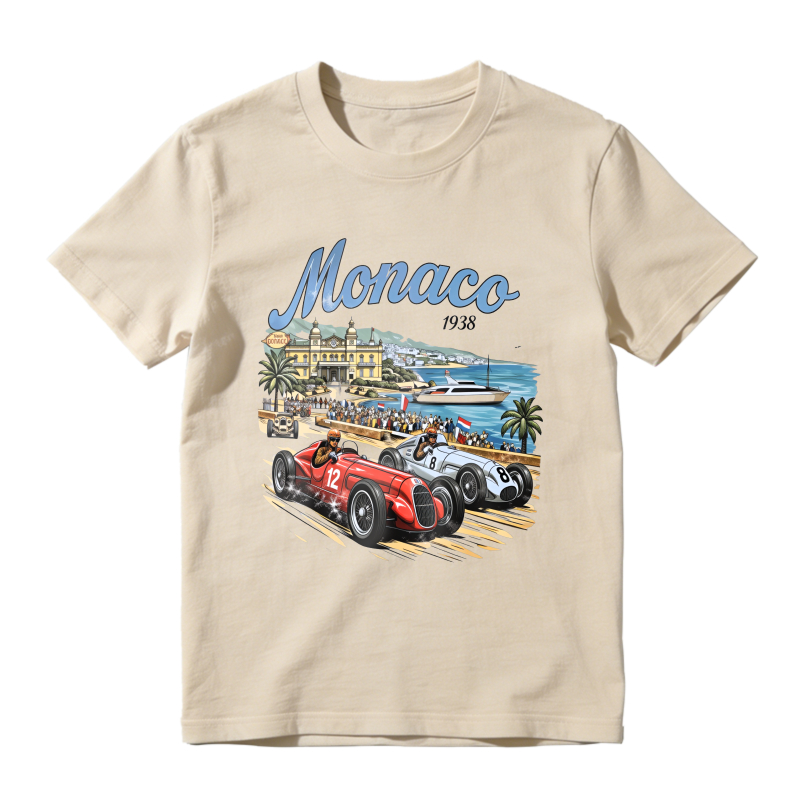 Monaco 1938 Racing Cars And Grand Prix Scene Unisex Classic T-shirt