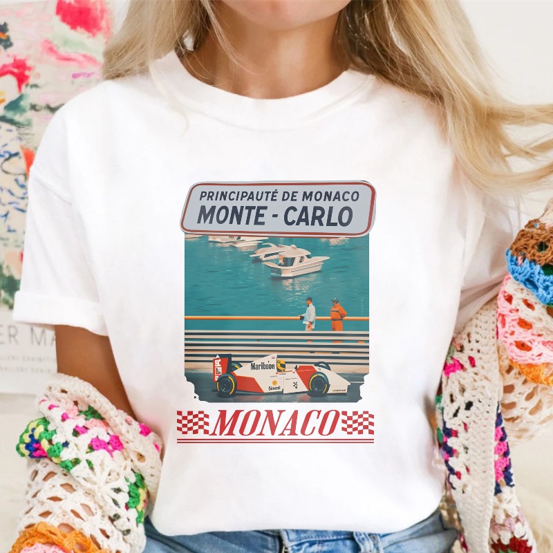 Monte Carlo Monaco Racing Boat Scene Unisex Classic T-shirt