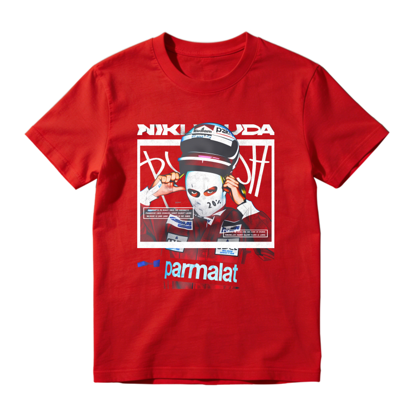 Niki Lauda Racing Helmet Portrait With Parmalat Logo Unisex Classic T-shirt