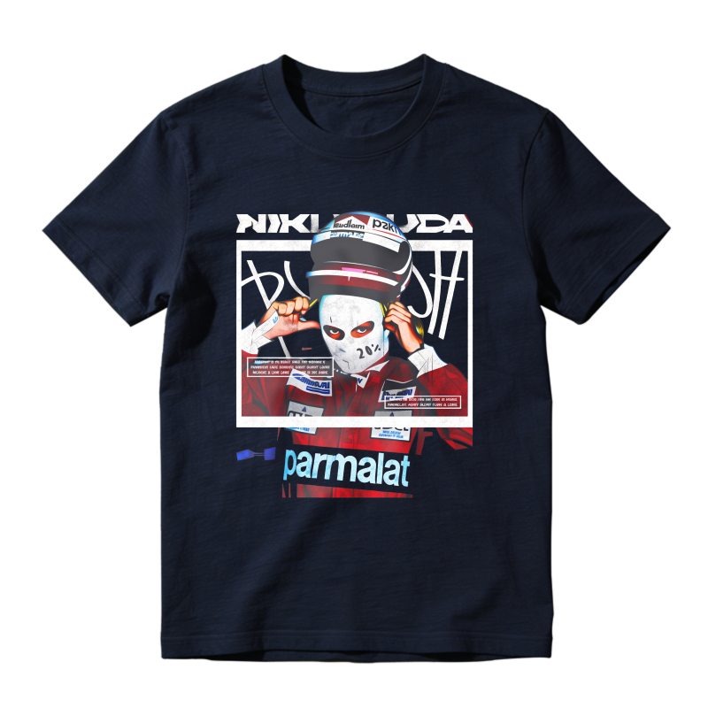 Niki Lauda Racing Helmet Portrait With Parmalat Logo Unisex Classic T-shirt