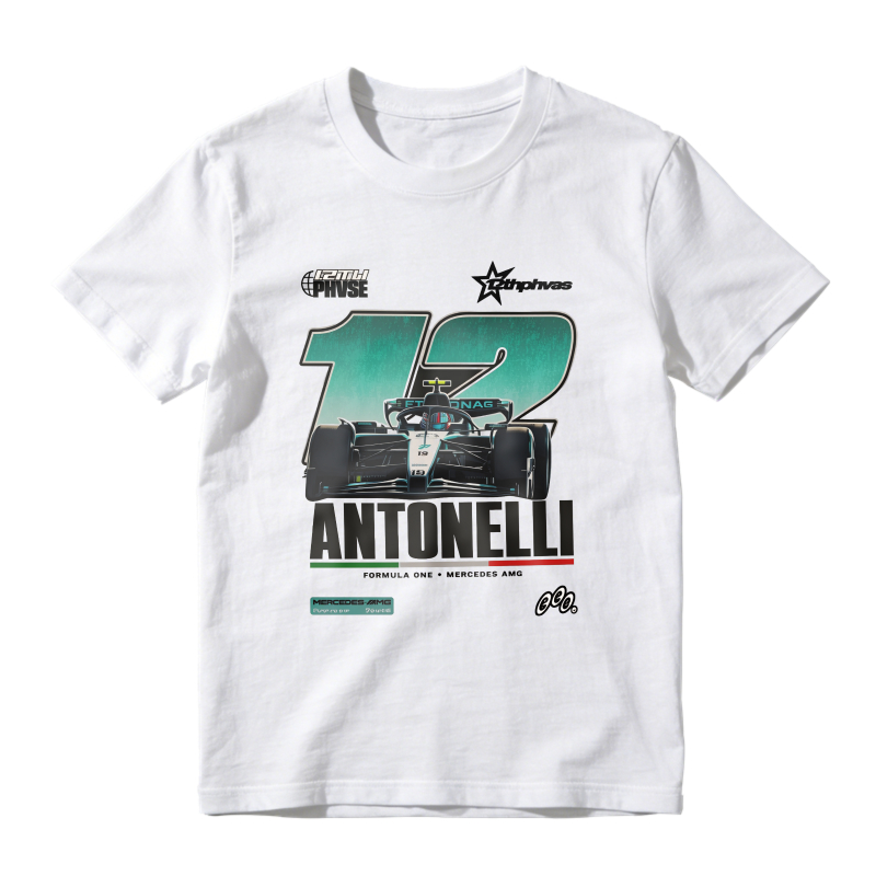 Formula One Racing Car Number 12 Antonelli Mercedes Amg Starphases Unisex Classic T-shirt