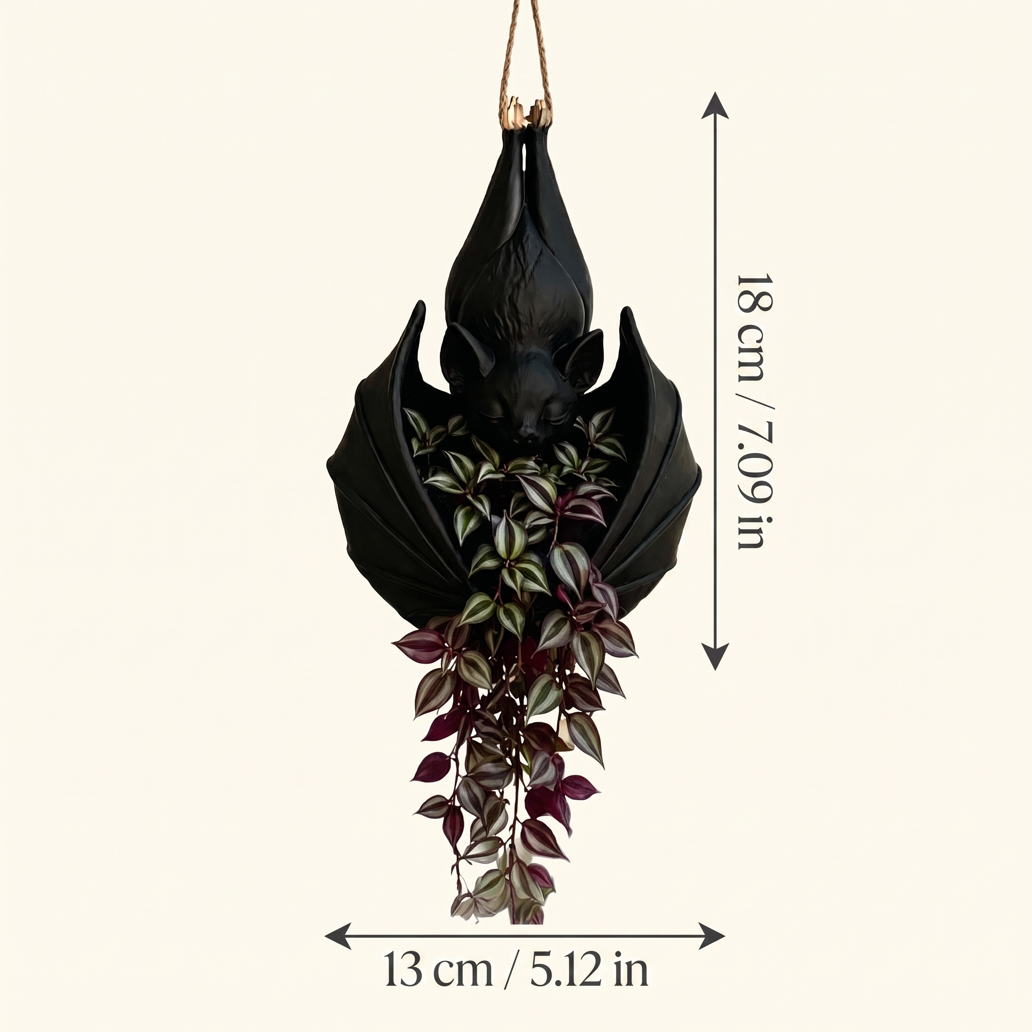 🦇 Hanging Bat Planter, Upside Down Resin Bat Hanging Flower Pot for Gothic Home & Halloween Decor