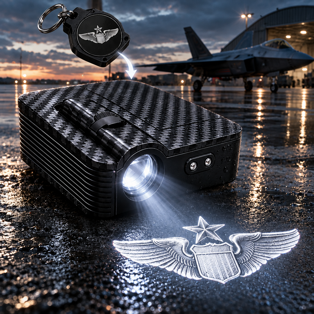 Carbon Fiber Car Door Welcome Light, HD Logo Projection Ghost Shadow Lamp, Universal Wireless Magnetic LED Courtesy Light for Car Door