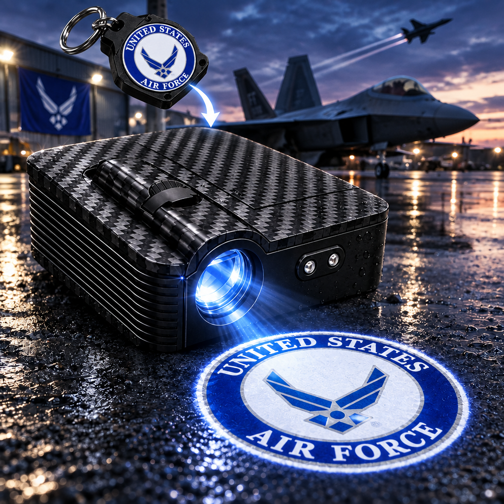 Carbon Fiber Car Door Welcome Light, HD Logo Projection Ghost Shadow Lamp, Universal Wireless Magnetic LED Courtesy Light for Car Door