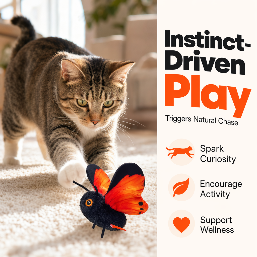 🐱Smart Sensing Flapping Butterfly Toy🐈Motion-activated, realistic flight, interactive fun – keeps your cat engaged for hours.🔥✨