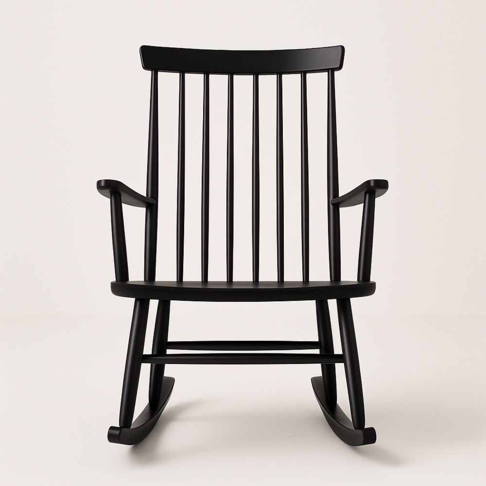 Fekete fa hintaszék 100 cm magas