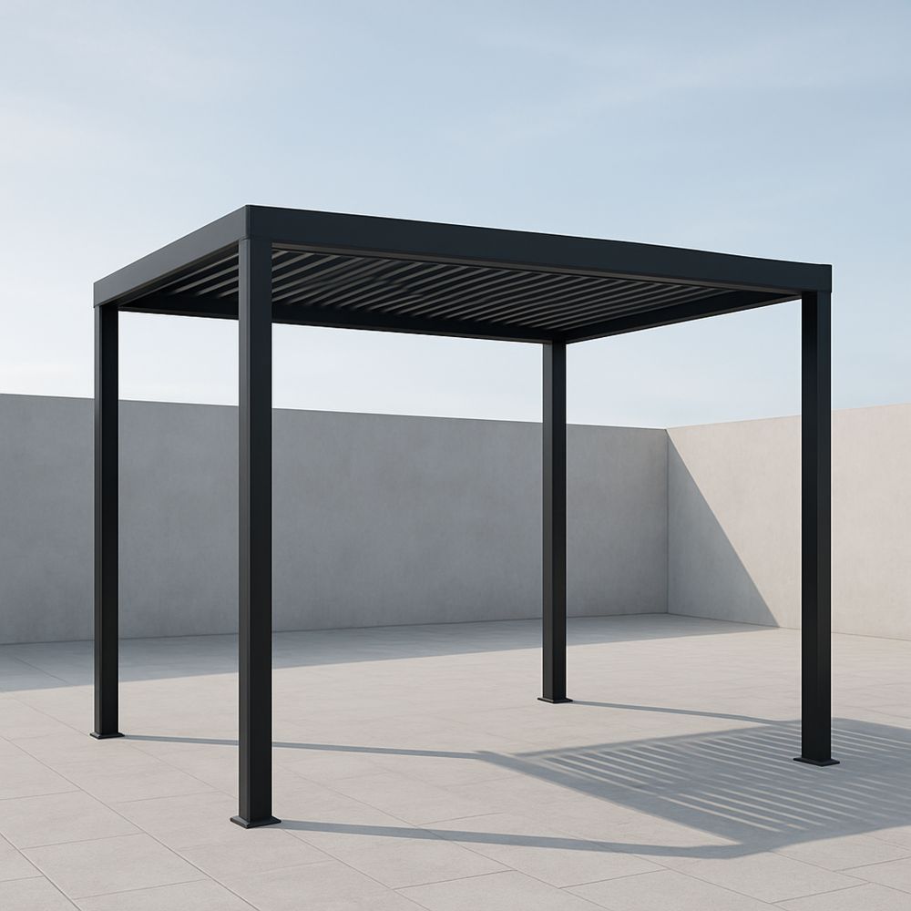 Fekete alumínium pavilon 300x300x250 cm kültéri