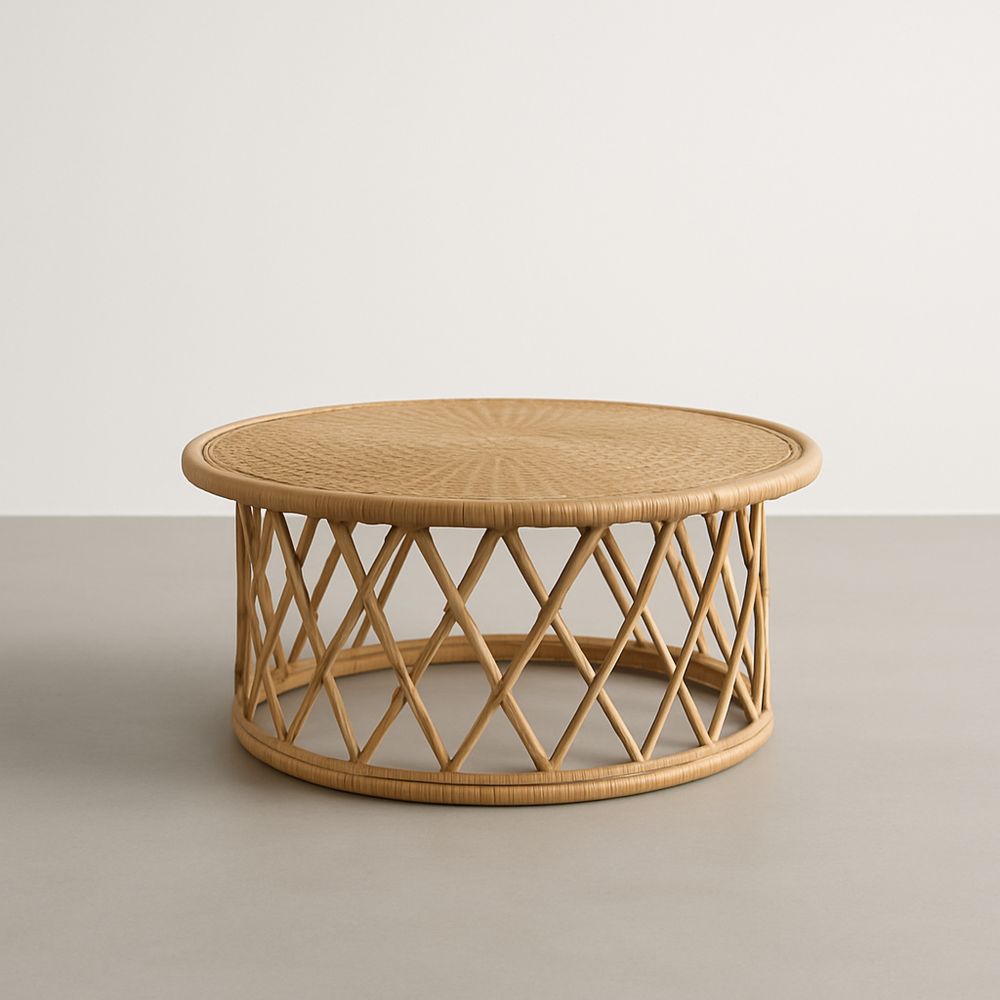 Kerek bambusz dohányzóasztal 80 cm