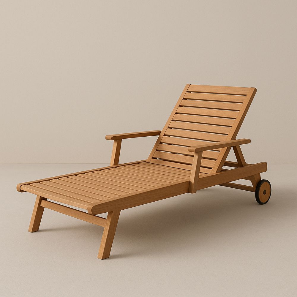 Akácfa napozóágy állítható háttámlával