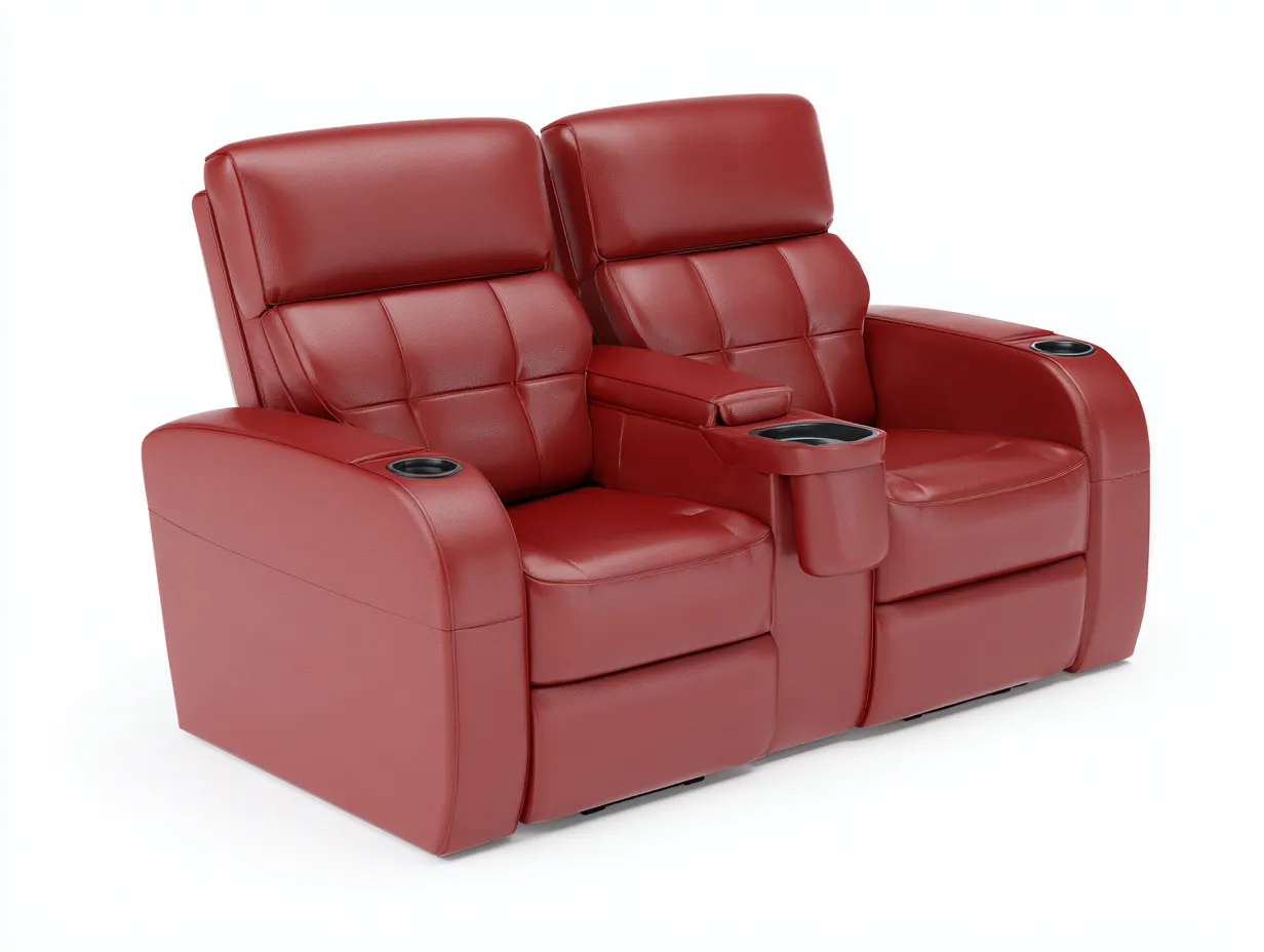 Divano reclinabile - Pelle sintetica-metallo - 170x96x104 cm - Rosso - Stile moderno comfort relax-Favalyabode
