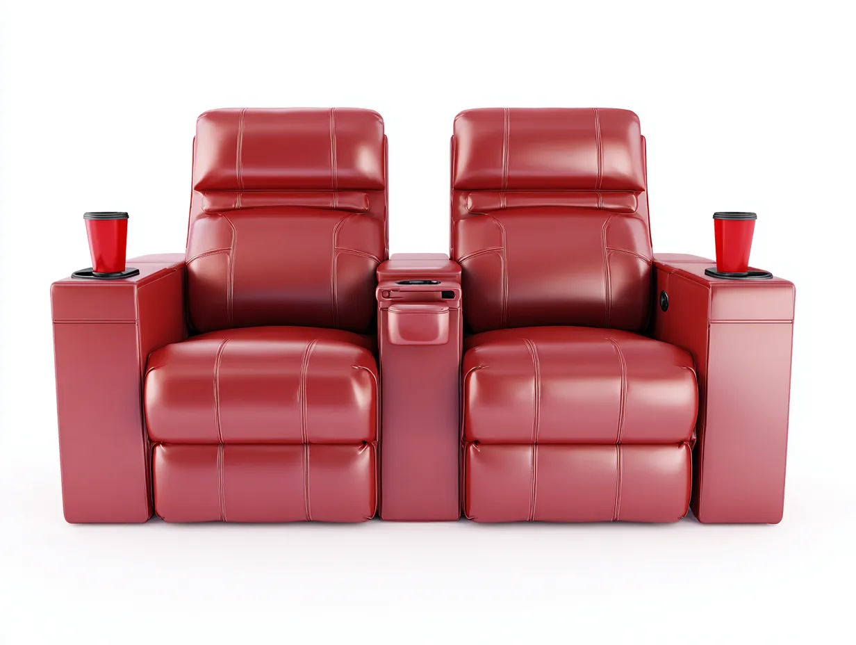 Divano reclinabile - Pelle sintetica-metallo - 176x98x105 cm - Rosso - Stile moderno comfort relax-Favalyabode