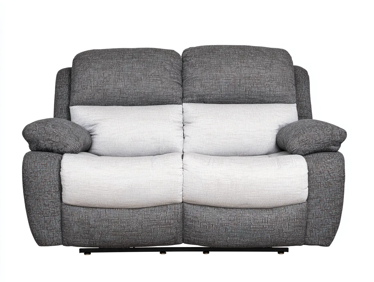 Divano reclinabile - Tessuto-metallo - 176x101x104 cm - Grigio-Bianco - Stile moderno comfort relax-Favalyabode