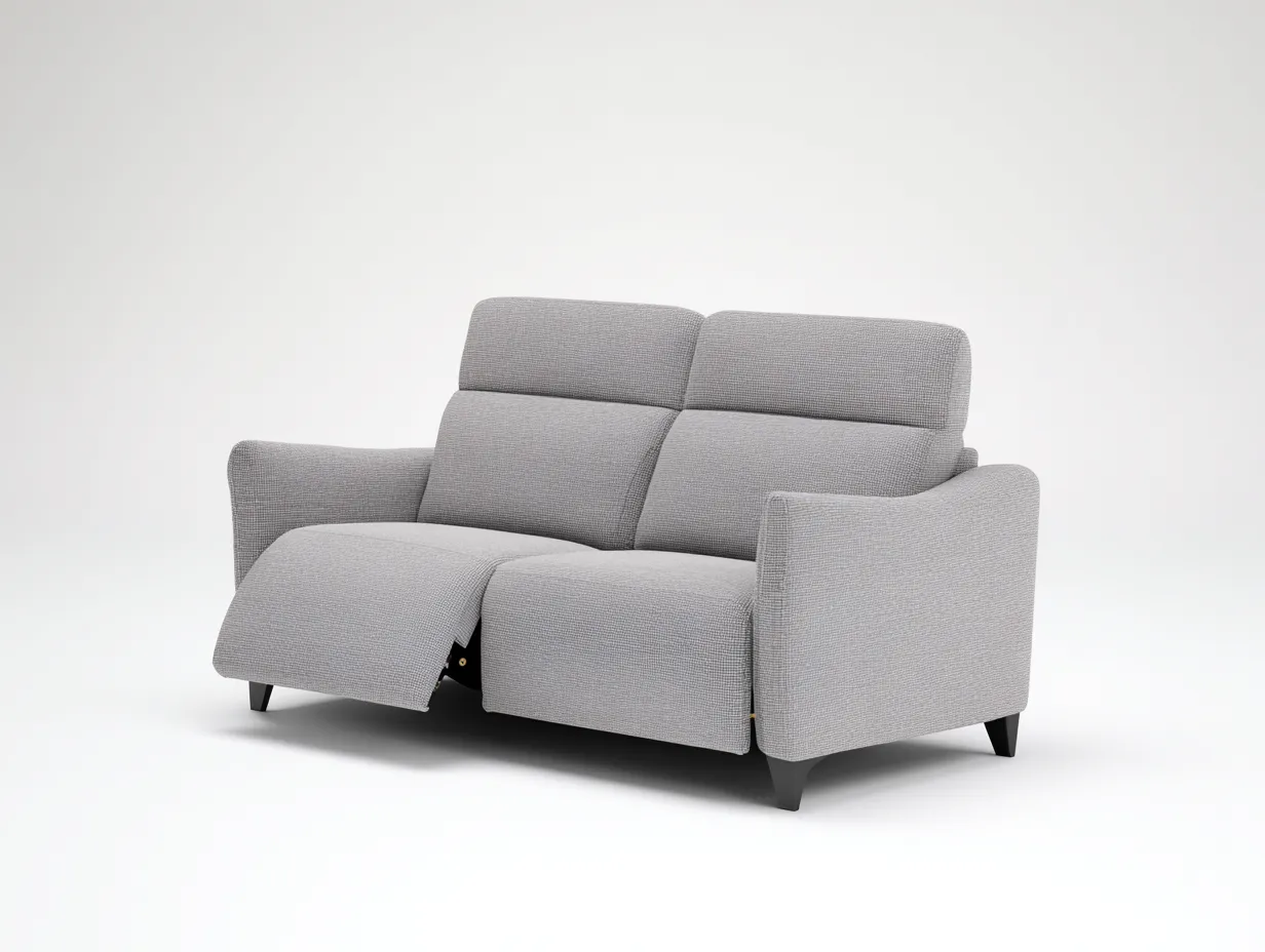 Divano reclinabile - Tessuto-metallo - 178x100x104 cm - Grigio chiaro - Stile moderno comfort relax-Favalyabode