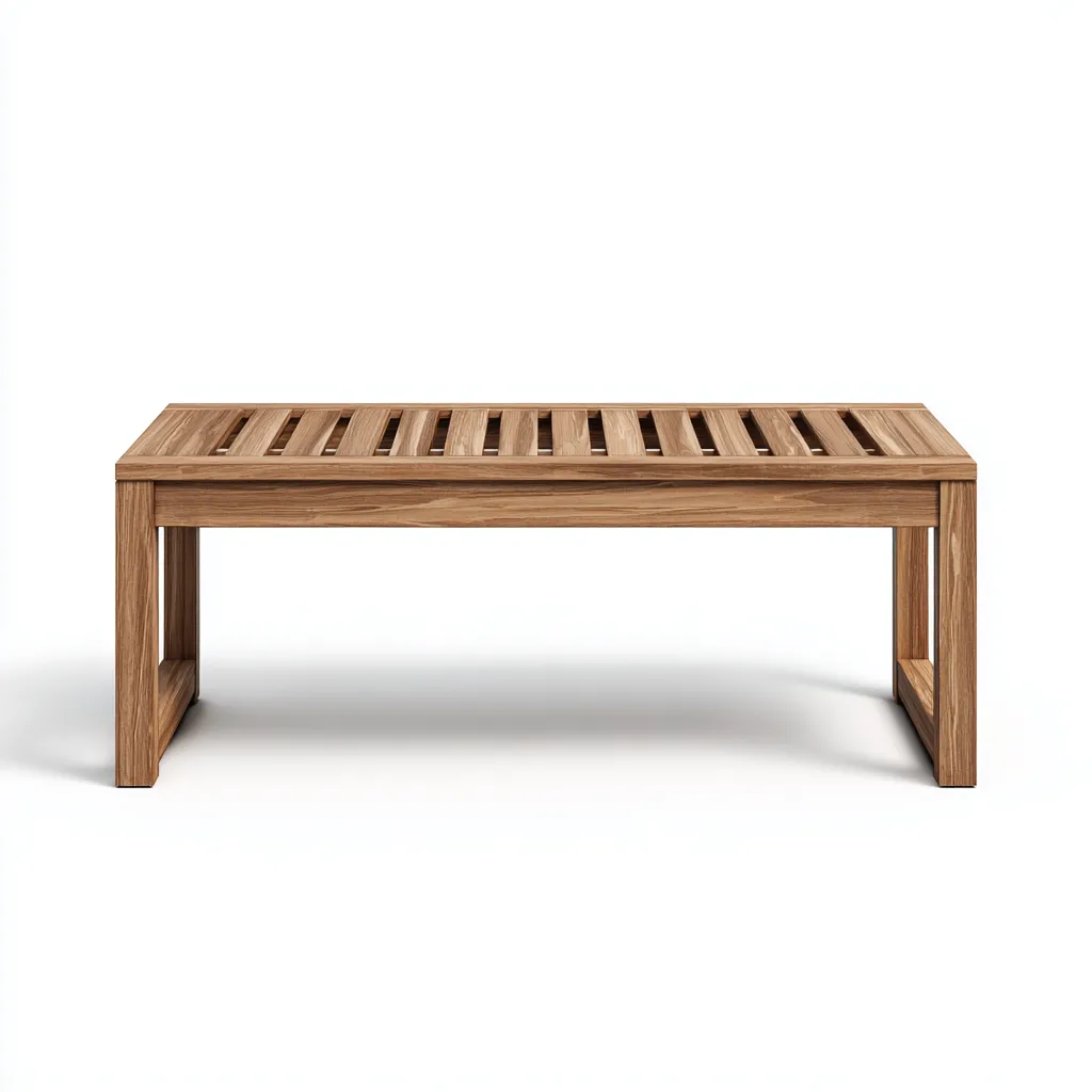 Banc de jardin en bois massif 120x40x45 cm - Bois naturel - Design épuré pour extérieur-Simorahaus