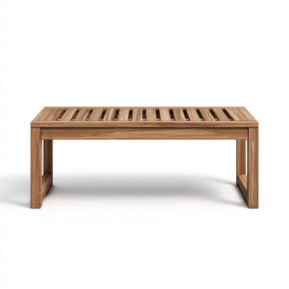 Banc de jardin en bois massif 120x40x45 cm - Bois naturel - Design épuré pour extérieur-Simorahaus