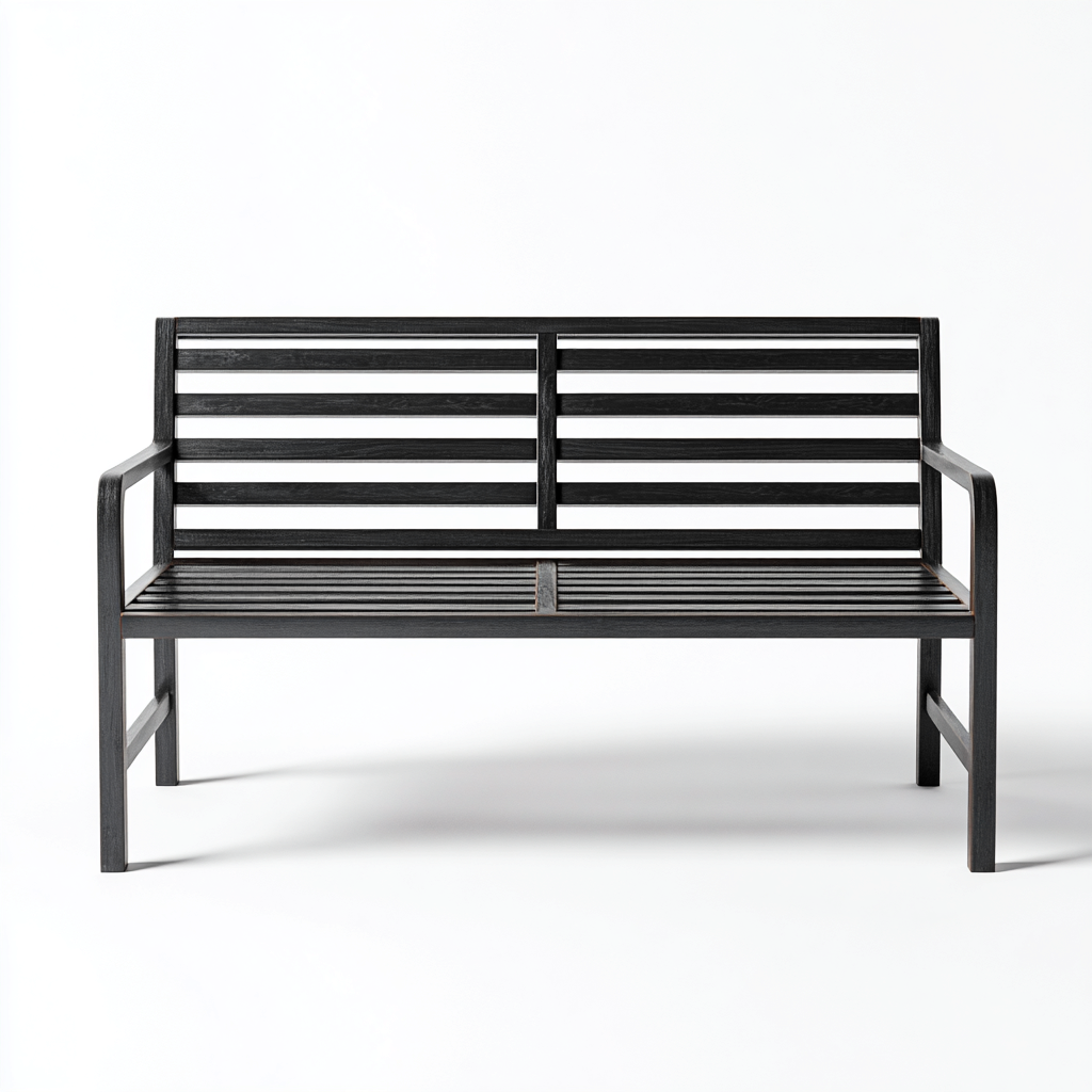 Banc de jardin en bois 140x60x80 cm - Noir - Style moderne-Simorahaus