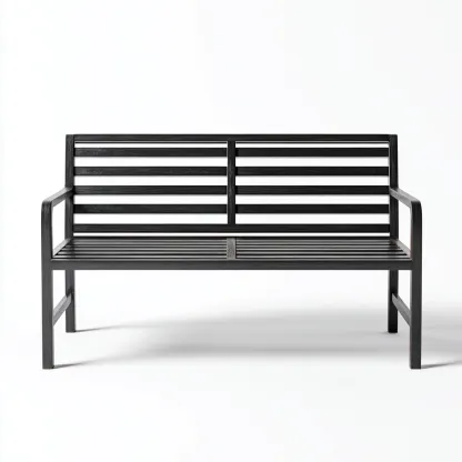 Banc de jardin en bois 140x60x80 cm - Noir - Style moderne-Simorahaus
