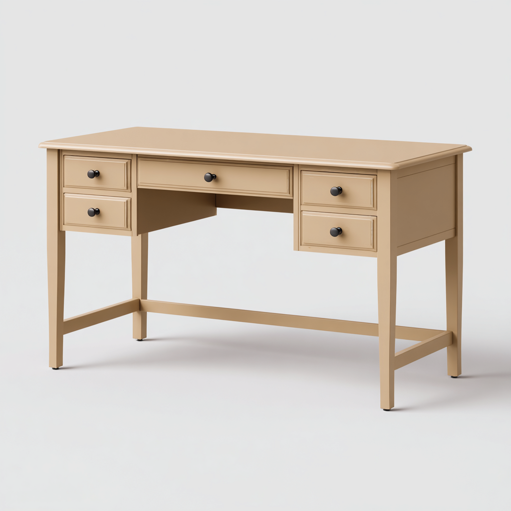 Bureau structure en bois avec tiroirs 140x60x75 cm - marron clair - espace de travail-Simorahaus