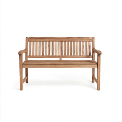 Banc de jardin structure en bois avec dossier 130x60x85 cm - marron - assise extérieure-Simorahaus
