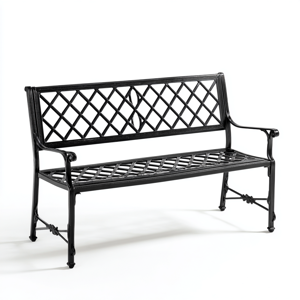 Banc de jardin en métal 140x50x90 cm - Noir - Design classique pour extérieur-Simorahaus