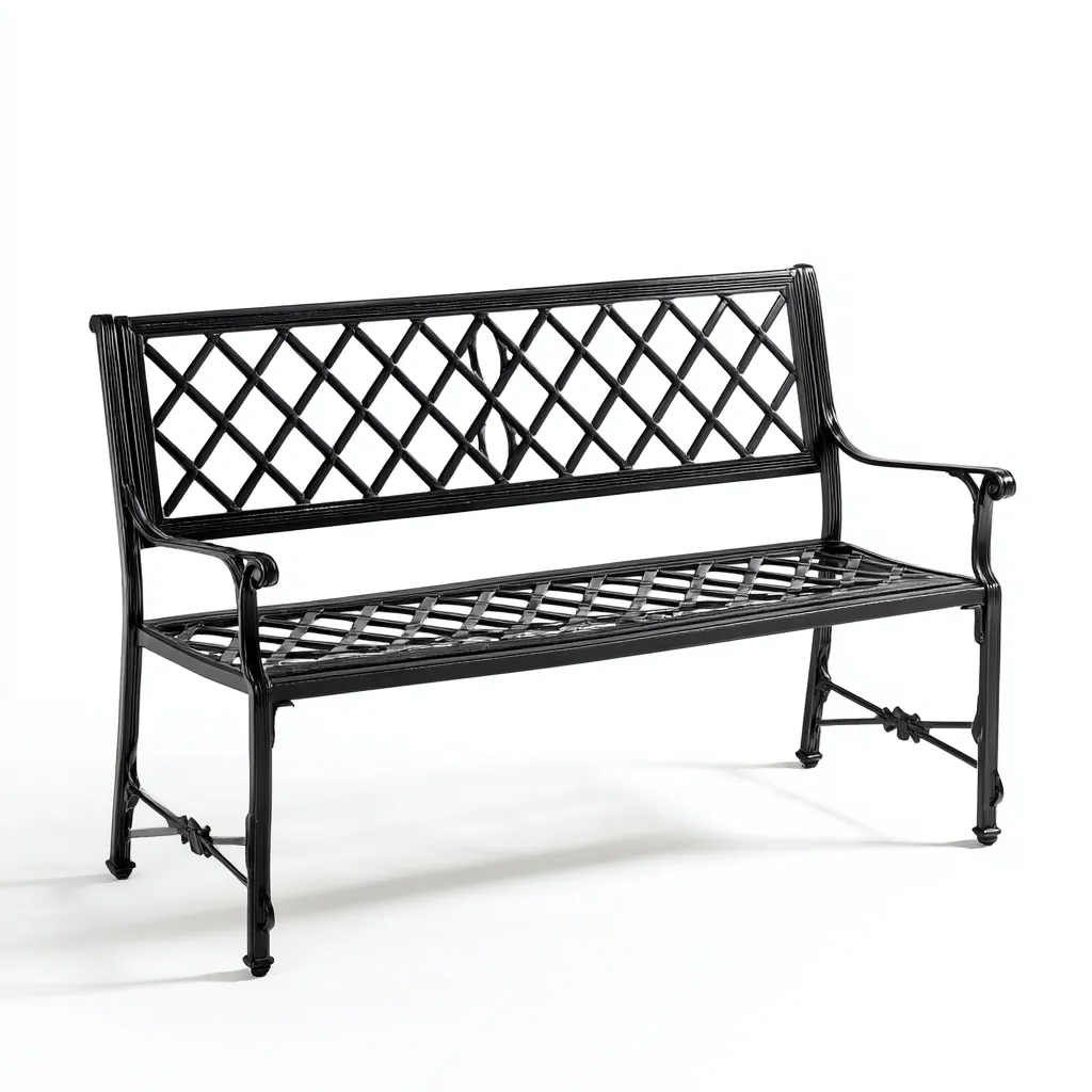 Banc de jardin en métal 140x50x90 cm - Noir - Design classique pour extérieur-Simorahaus