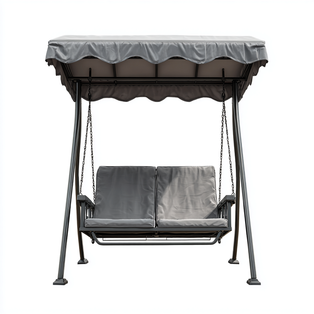 Balancelle de jardin en métal avec auvent 170x120x170 cm - Gris-Noir - Design moderne pour extérieur-Simorahaus