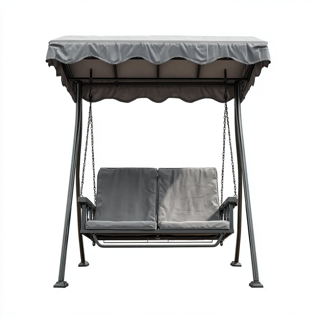 Balancelle de jardin en métal avec auvent 170x120x170 cm - Gris-Noir - Design moderne pour extérieur-Simorahaus