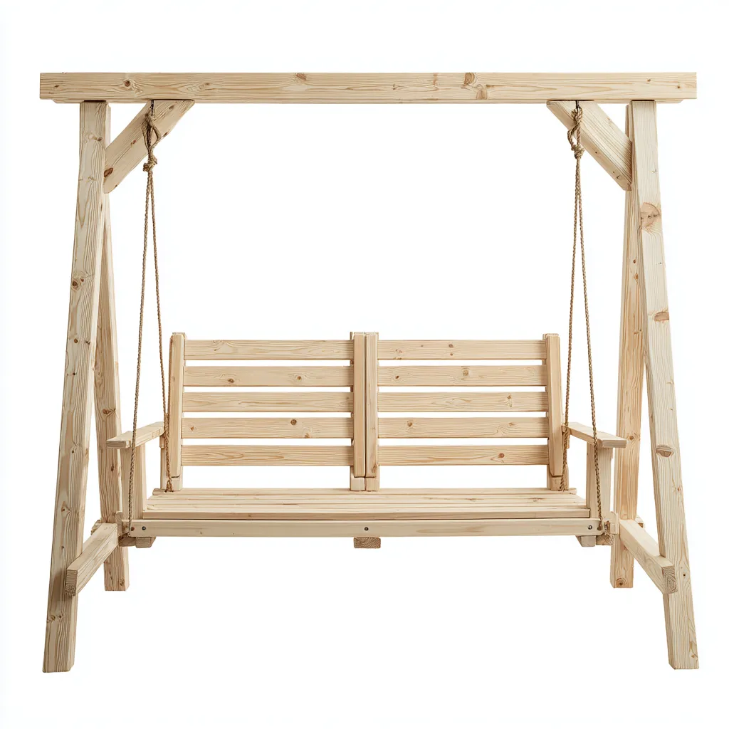 Balancelle de jardin en bois massif 200x120x180 cm - Bois naturel - Design rustique pour extérieur-Simorahaus