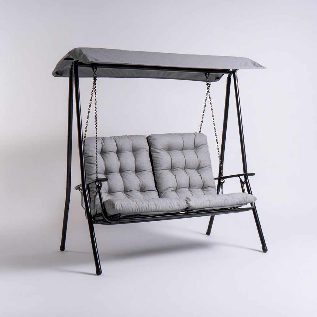 Balancelle de jardin en métal 170x110x165 cm - Gris - Design moderne-Simorahaus