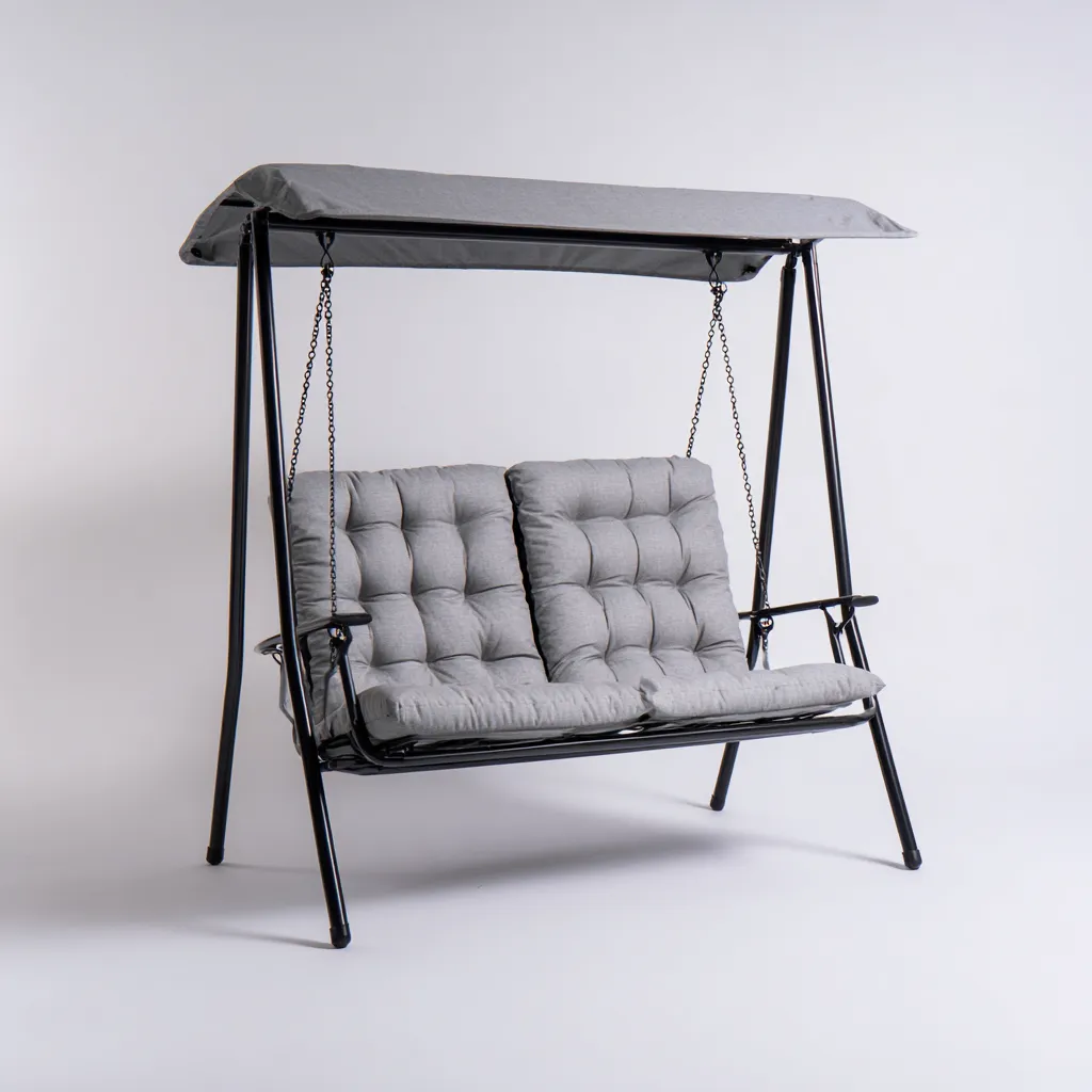 Balancelle de jardin en métal 170x110x165 cm - Gris - Design moderne-Simorahaus