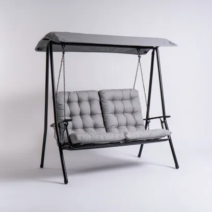 Balancelle de jardin en métal 170x110x165 cm - Gris - Design moderne-Simorahaus