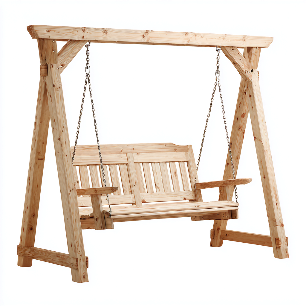 Balancelle de jardin bois massif 180x120x170 cm - bois naturel - détente extérieure traditionnelle-Simorahaus