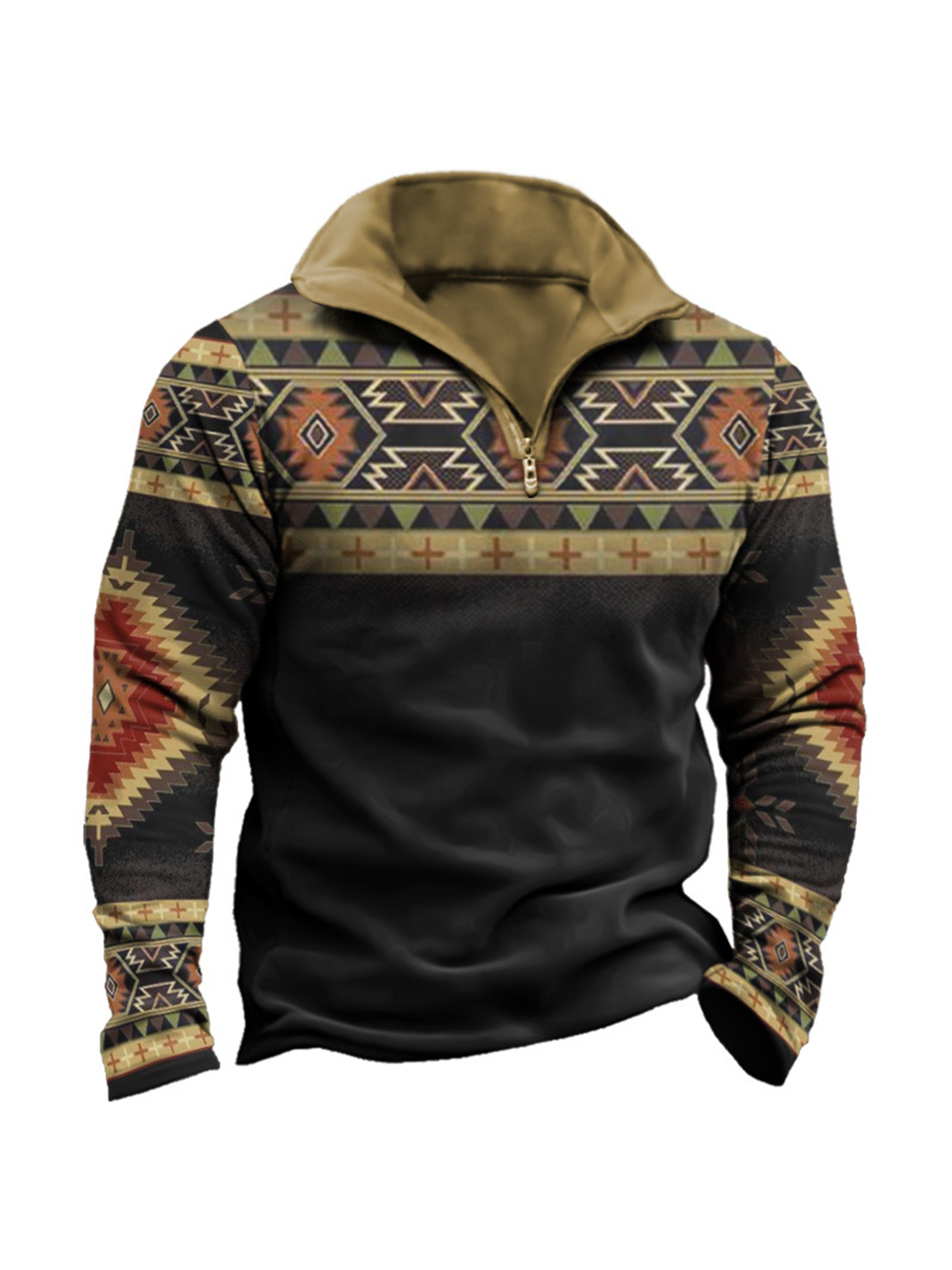 Men's 3D Digital Printed Half-zip Sweatshirt