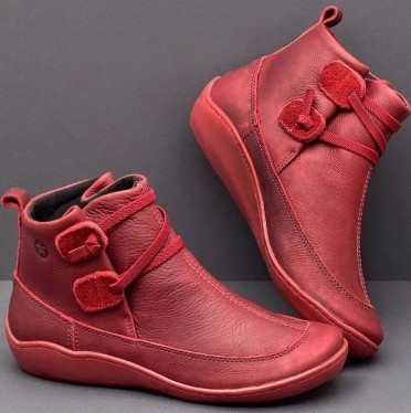 Women Snow Ankle Boots Waterproof Leather Orthopedic Shoes