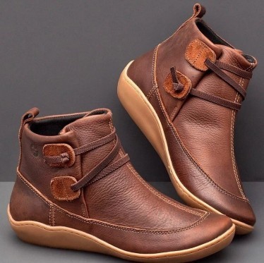 Women Snow Ankle Boots Waterproof Leather Orthopedic Shoes