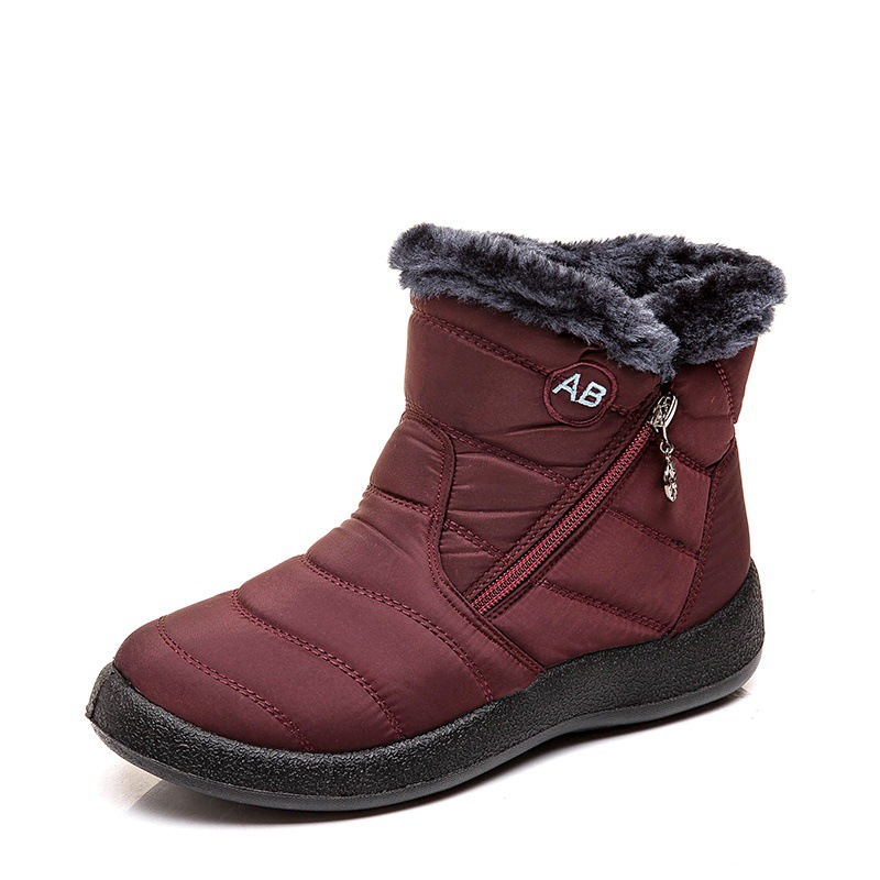 Winter Waterproof Women Shoes Snow Boots Fur-lined Slip On Warm Ankle Size