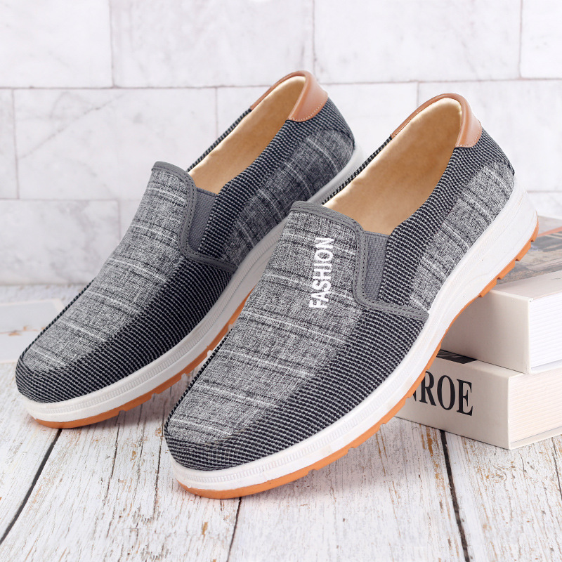 Men Canvas Shoes For Summer And Autumn With Arch Support,Breathable Fabric Upper Thick Sole Casual Sneakers