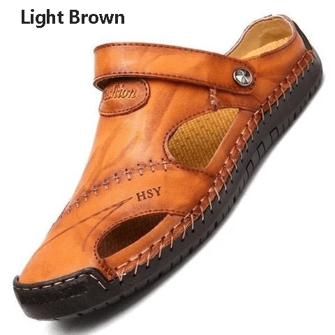 ?? Season Promotion 50%OFF - ??Large Size Soft Leather Men's Outdoor Corrective Sandals