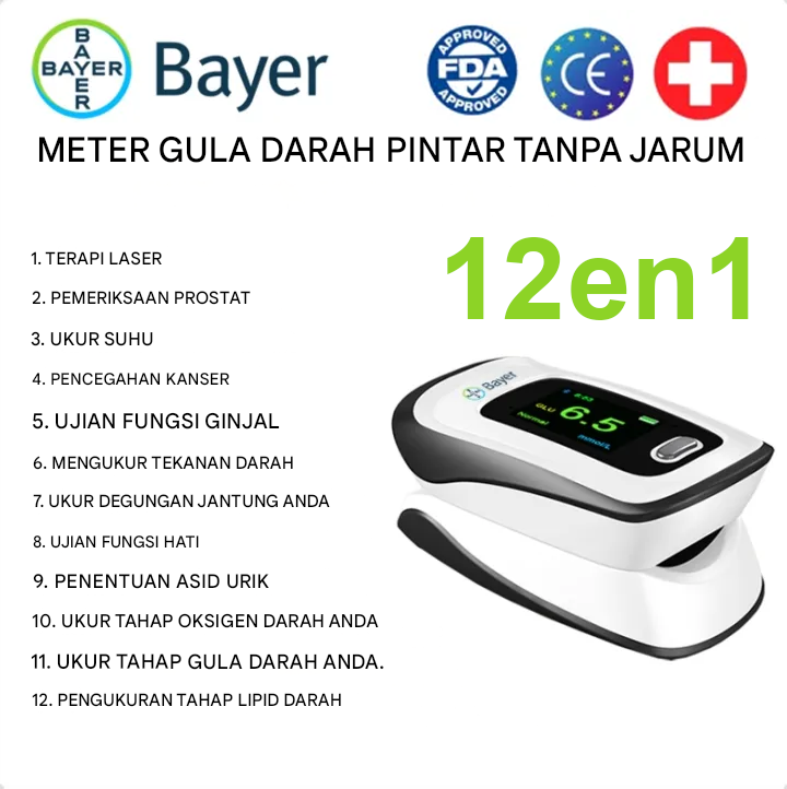 【12 dalam 1】Meter glukosa darah pintar bukan invasif terkini daripada Bayer