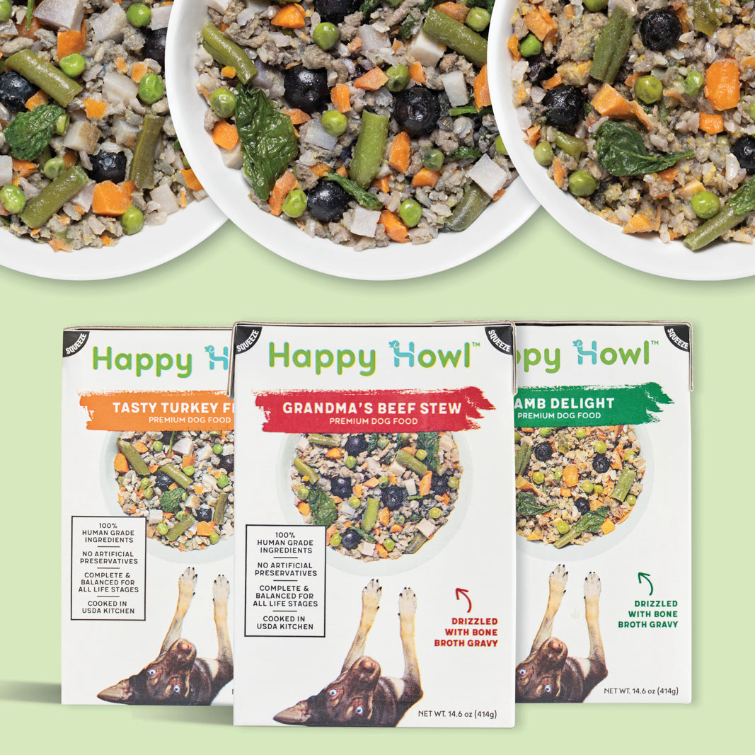 100% Human-Grade Dog Food Variety Pack, Natural Meals with Organic Turkey, Lamb & Beef
