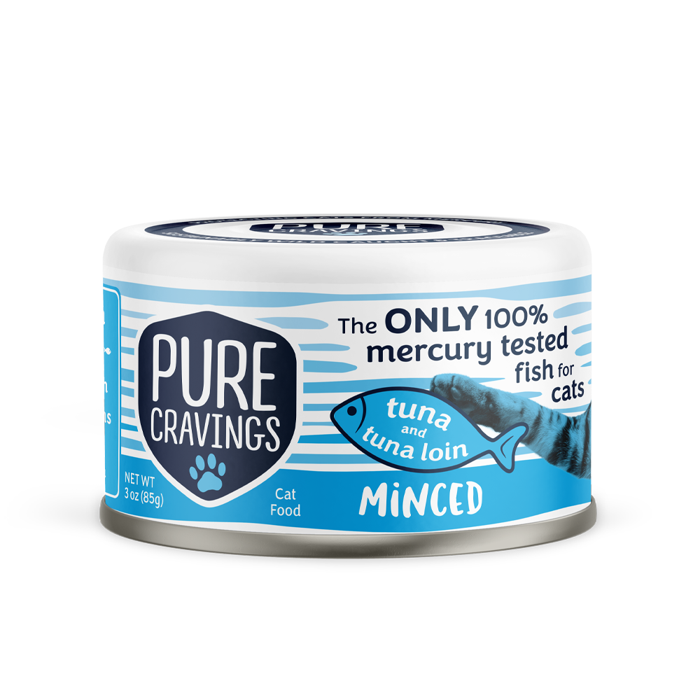 12 Pack Human Grade Minced Tuna Wet Cat Food Variety Pack, Mercury Tested Canned Cat Food